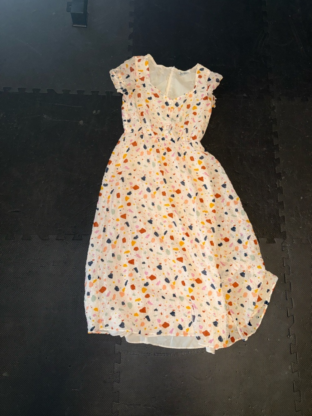 Madewell White Dress with Colorful Confetti Print